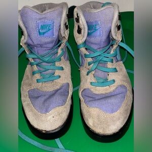 Vintage Nike Mid Rise Hiking Boots teal and purple
